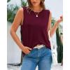 imageBTFBM Womens Sleeveless Sweater Vest 2026 Summer Crew Neck Ribbed Knit Lightweight Pullover Casual Loose Fit Tank TopsWine Red