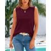 imageBTFBM Womens Sleeveless Sweater Vest 2026 Summer Crew Neck Ribbed Knit Lightweight Pullover Casual Loose Fit Tank TopsWine Red