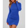 imageBTFBM Womens Spring Fashion 2026 Long Sleeve Boat Neck Mini Dress Slim Fit Party Club Short Tight Basic Bodycon DressesBlue