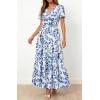 imageBTFBM Womens Summer Dresses 2026 V Neck Hollow Out Eyelet A Line Flowy Boho Beach Vacation Wedding Guest Maxi DressFloral White Blue