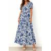 imageBTFBM Womens Summer Dresses 2026 V Neck Hollow Out Eyelet A Line Flowy Boho Beach Vacation Wedding Guest Maxi DressFloral White Dark Blue