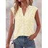 imageBTFBM Womens Summer Tops Dressy Casual 2026 Floral Eyelet Sleeveless Button Down Shirts Boho Beach Vacation OutfitsBeige