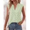 imageBTFBM Womens Summer Tops Dressy Casual 2026 Floral Eyelet Sleeveless Button Down Shirts Boho Beach Vacation OutfitsLight Green