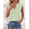 imageBTFBM Womens Summer Tops Dressy Casual 2026 Floral Eyelet Sleeveless Button Down Shirts Boho Beach Vacation OutfitsLight Green