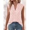 imageBTFBM Womens Summer Tops Dressy Casual 2026 Floral Eyelet Sleeveless Button Down Shirts Boho Beach Vacation OutfitsPink