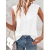 imageBTFBM Womens Summer Tops Dressy Casual 2026 Floral Eyelet Sleeveless Button Down Shirts Boho Beach Vacation OutfitsWhite
