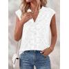 imageBTFBM Womens Summer Tops Dressy Casual 2026 Floral Eyelet Sleeveless Button Down Shirts Boho Beach Vacation OutfitsWhite