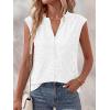 imageBTFBM Womens Summer Tops Dressy Casual 2026 Floral Eyelet Sleeveless Button Down Shirts Boho Beach Vacation OutfitsWhite