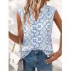imageBTFBM Womens Summer Tops Dressy Casual 2026 Floral Eyelet Sleeveless Button Down Shirts Boho Beach Vacation OutfitsWhite Blue Flower