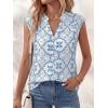 imageBTFBM Womens Summer Tops Dressy Casual 2026 Floral Eyelet Sleeveless Button Down Shirts Boho Beach Vacation OutfitsWhite Blue Flower