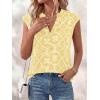 imageBTFBM Womens Summer Tops Dressy Casual 2026 Floral Eyelet Sleeveless Button Down Shirts Boho Beach Vacation OutfitsYellow