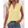 imageBTFBM Womens Summer Tops Dressy Casual 2026 Floral Eyelet Sleeveless Button Down Shirts Boho Beach Vacation OutfitsYellow