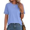 imageBTFBM Womens Summer Tops Lace Short Sleeve Shirts 2026 Spring Casual Loose Crew Neck Cotton Knit Cute Business BlousesLight Blue