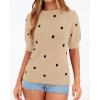 imageBTFBM Womens Sweaters Polka Dot Short Sleeve Sweater for Women Crew Neck Knit Summer Tops Business Dressy Casual BlousesApricot