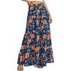 imageBTFBM Floral Maxi Skirts for Women Summer Spring 2026 Elastic Waist Tiered Flowy Beach Vacation Boho Midi Long SkirtFloral Blue Orange