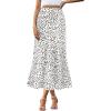 imageBTFBM Satin Skirts for Women Trendy Spring Summer 2026 High Waisted Leopard Print Cocktail Wedding Long Silk Midi SkirtPolka Dot White Black