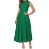 imageBTFBM Summer Dresses for Women 2026 Mock Neck Sleeveless High Waist Flowy Aline Maxi Spring Wedding Guest Dress CocktailGreen