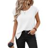 imageBTFBM Sweater Vest Women 2026 Spring Summer Cap Sleeve Crew Neck Casual Loose Business Tops Western Vacation OutfitsWhite