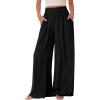 imageBTFBM Wide Leg Pants Woman Spring 2026 Pockets Loose Flowy Trousers Lounge Palazzo Pant Beach Vacation ClothesBlack