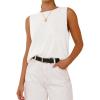 imageBTFBM Womens Sleeveless Sweater Vest 2026 Summer Crew Neck Ribbed Knit Lightweight Pullover Casual Loose Fit Tank TopsWhite