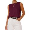 imageBTFBM Womens Sleeveless Sweater Vest 2026 Summer Crew Neck Ribbed Knit Lightweight Pullover Casual Loose Fit Tank TopsWine Red