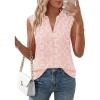 imageBTFBM Womens Summer Tops Dressy Casual 2026 Floral Eyelet Sleeveless Button Down Shirts Boho Beach Vacation OutfitsPink