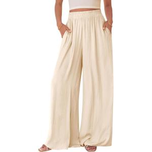 imageBTFBM Wide Leg Pants Woman Spring 2026 Pockets Loose Flowy Trousers Lounge Palazzo Pant Beach Vacation ClothesBeige