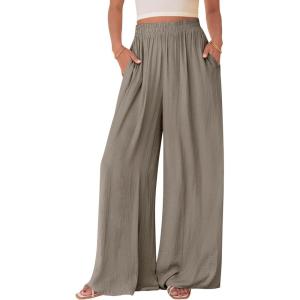 imageBTFBM Wide Leg Pants Woman Spring 2026 Pockets Loose Flowy Trousers Lounge Palazzo Pant Beach Vacation ClothesGrey Brown