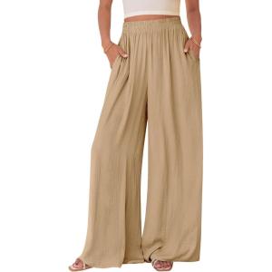 imageBTFBM Wide Leg Pants Woman Spring 2026 Pockets Loose Flowy Trousers Lounge Palazzo Pant Beach Vacation ClothesKhaki