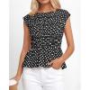 imageBTFBM Casual Short Sleeve Shirts Summer 2026 Going Out Tops for Women Trendy Polka Dots Work Blouses TunicsBlack