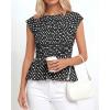 imageBTFBM Casual Short Sleeve Shirts Summer 2026 Going Out Tops for Women Trendy Polka Dots Work Blouses TunicsBlack