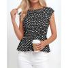 imageBTFBM Casual Short Sleeve Shirts Summer 2026 Going Out Tops for Women Trendy Polka Dots Work Blouses TunicsBlack