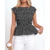 imageBTFBM Casual Short Sleeve Shirts Summer 2026 Going Out Tops for Women Trendy Polka Dots Work Blouses TunicsBlack