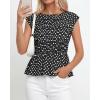imageBTFBM Casual Short Sleeve Shirts Summer 2026 Going Out Tops for Women Trendy Polka Dots Work Blouses TunicsBlack