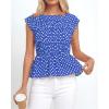 imageBTFBM Casual Short Sleeve Shirts Summer 2026 Going Out Tops for Women Trendy Polka Dots Work Blouses TunicsBlue