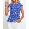 imageBTFBM Casual Short Sleeve Shirts Summer 2026 Going Out Tops for Women Trendy Polka Dots Work Blouses TunicsBlue