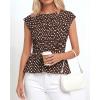 imageBTFBM Casual Short Sleeve Shirts Summer 2026 Going Out Tops for Women Trendy Polka Dots Work Blouses TunicsBrown