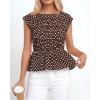 imageBTFBM Casual Short Sleeve Shirts Summer 2026 Going Out Tops for Women Trendy Polka Dots Work Blouses TunicsBrown