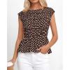 imageBTFBM Casual Short Sleeve Shirts Summer 2026 Going Out Tops for Women Trendy Polka Dots Work Blouses TunicsBrown