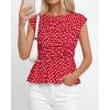 imageBTFBM Casual Short Sleeve Shirts Summer 2026 Going Out Tops for Women Trendy Polka Dots Work Blouses TunicsRed