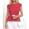 imageBTFBM Casual Short Sleeve Shirts Summer 2026 Going Out Tops for Women Trendy Polka Dots Work Blouses TunicsRed
