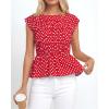 imageBTFBM Casual Short Sleeve Shirts Summer 2026 Going Out Tops for Women Trendy Polka Dots Work Blouses TunicsRed