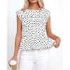 imageBTFBM Casual Short Sleeve Shirts Summer 2026 Going Out Tops for Women Trendy Polka Dots Work Blouses TunicsWhite