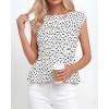 imageBTFBM Casual Short Sleeve Shirts Summer 2026 Going Out Tops for Women Trendy Polka Dots Work Blouses TunicsWhite