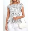 imageBTFBM Casual Short Sleeve Shirts Summer 2026 Going Out Tops for Women Trendy Polka Dots Work Blouses TunicsWhite