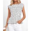 imageBTFBM Casual Short Sleeve Shirts Summer 2026 Going Out Tops for Women Trendy Polka Dots Work Blouses TunicsWhite