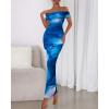 imageBTFBM Cocktail Dresses for Women 2026 Elegant Classy Off Shoulder Bodycon Mesh Slit Floral Maxi Spring Summer DressFloral Dark Blue