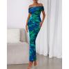 imageBTFBM Cocktail Dresses for Women 2026 Elegant Classy Off Shoulder Bodycon Mesh Slit Floral Maxi Spring Summer DressFloral Green