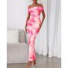 imageBTFBM Cocktail Dresses for Women 2026 Elegant Classy Off Shoulder Bodycon Mesh Slit Floral Maxi Spring Summer DressFloral Pink