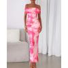 imageBTFBM Cocktail Dresses for Women 2026 Elegant Classy Off Shoulder Bodycon Mesh Slit Floral Maxi Spring Summer DressFloral Pink